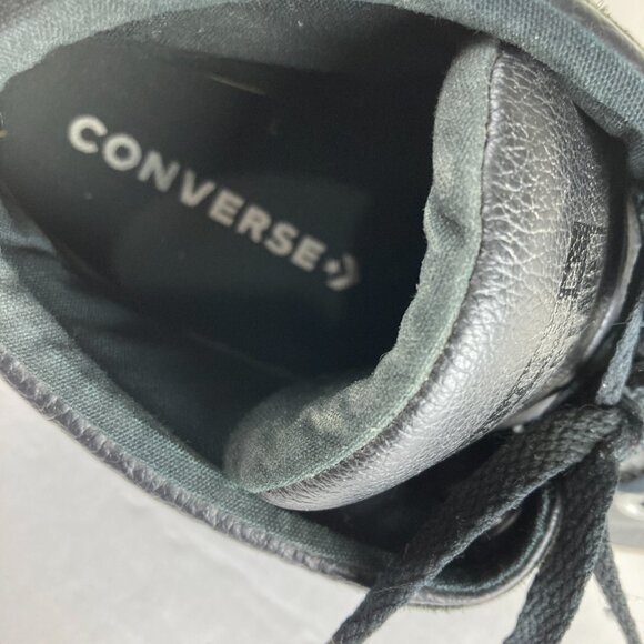 Converse Mens sz 12 LEATHER CHUCK TAYLOR ALL STAR Mid Top Athletic Shoe Sneaker - Picture 8 of 9